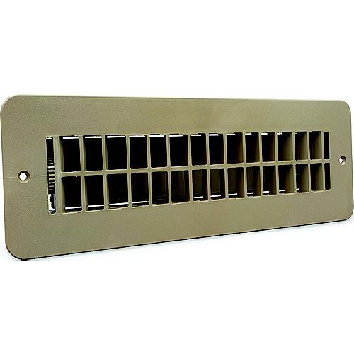 B&B Molders 94260 Floor Register, W/ Damper, Tan - 94260 - 865-94260F1