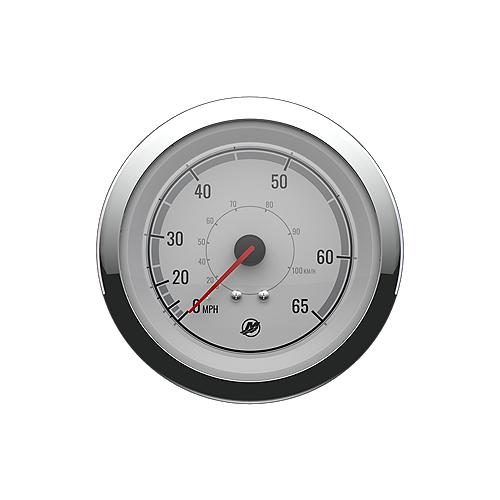 Quicksilver 8M6020076 Speedometer (65Mph), White/Chrome - 8M6020076 - 710-79-8M6020076F1