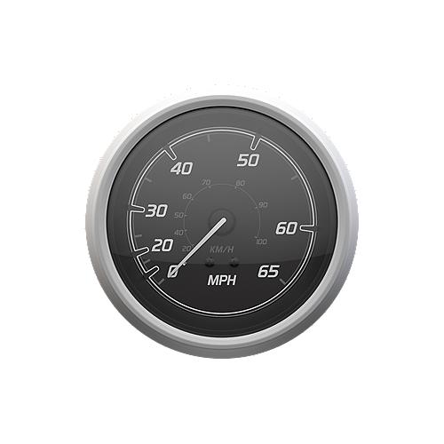 Quicksilver 8M6020112 Speedometer (45Mph), Black/Brushed Stainless - 8M6020112 - 710-79-8M6020112F1