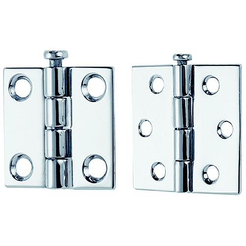 2-1/2 X 2 Rem Pin Hinges, 6 Hole #8 Fastener, 1 Pr. - 1293Dp5Chr - 9-1293Dp5Chrf1