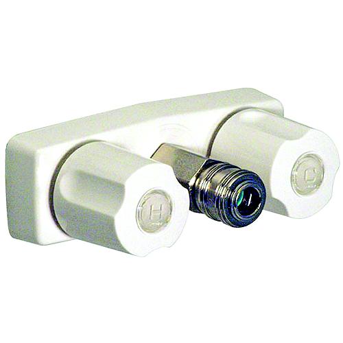 Valterra Phoenix Pf213246 White Finish Two Handle Rv Shower Faucet W/Quick Connect Fitting - Pf213246 - 800-Pf213246F1