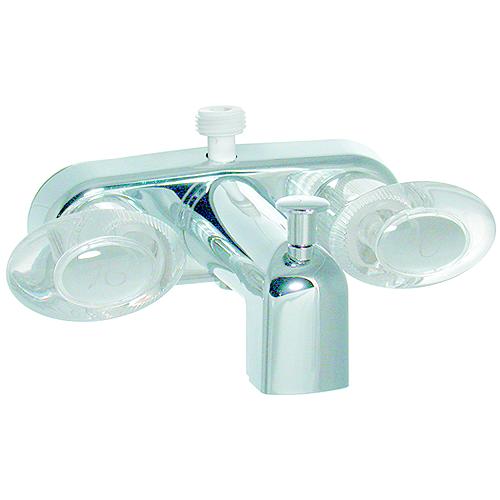 Valterra Pf223361 Catalina Two Handle Rv Tub Diverter Faucet, Chrome W/Clear Handles - Pf223361 - 800-Pf223361F1