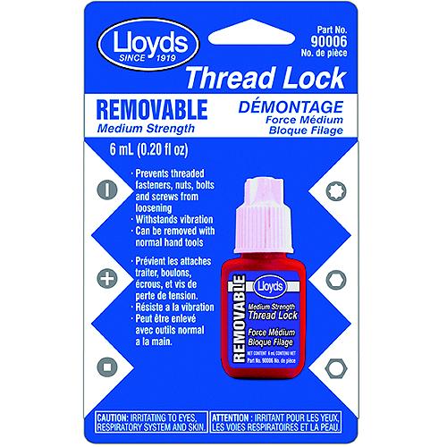 Lloyds Removable Medium Srength Thread Lock, 6 Ml. - 90006 - 583-90006F1