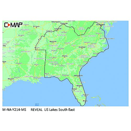 C-Map Mnay214Ms Reveal Chart, Us Lakes South East - M-Na-Y214-Ms - 149-Mnay214Msf1