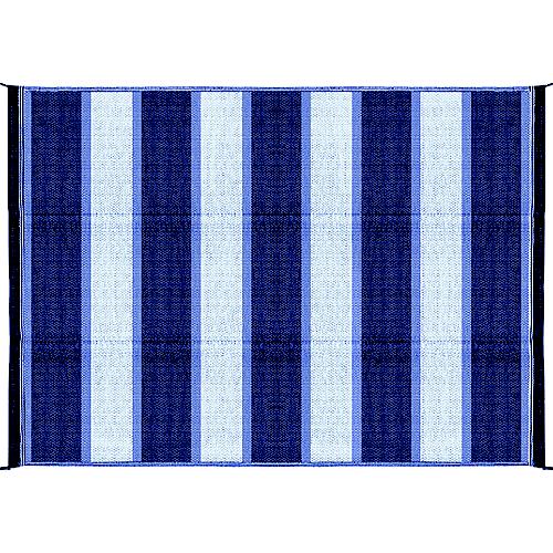 Open Air Stripe Awning Leisure Mat, 6' X 9' Blue - 42871 - 17-42871F1