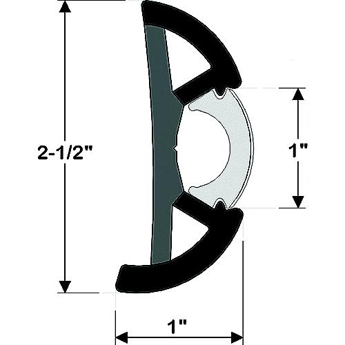 Taco V119970Bka1001 Suproflex Rub Rail Moulding Only, Large, 100', Black - V11-9970Bka100-1 - 236-V119970Bka1001F1