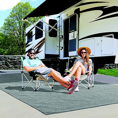 Prest-O-Fit 21184 Surface Mate Patio Rug, 6' X 9', Gray - 2-1184 - 330-21184F1