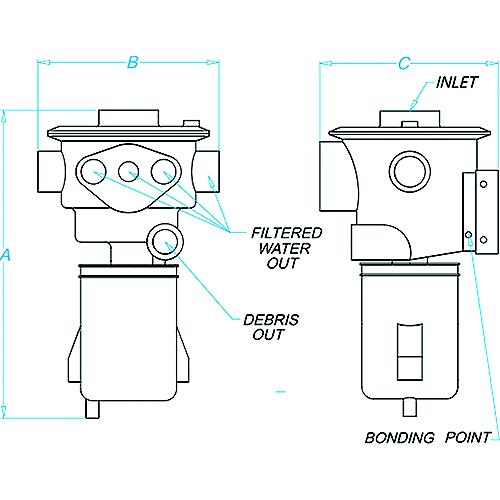 Groco 970150012 Hydromatic Self Cleaning Sea Chest And Strainer, Ports: 1/1/2