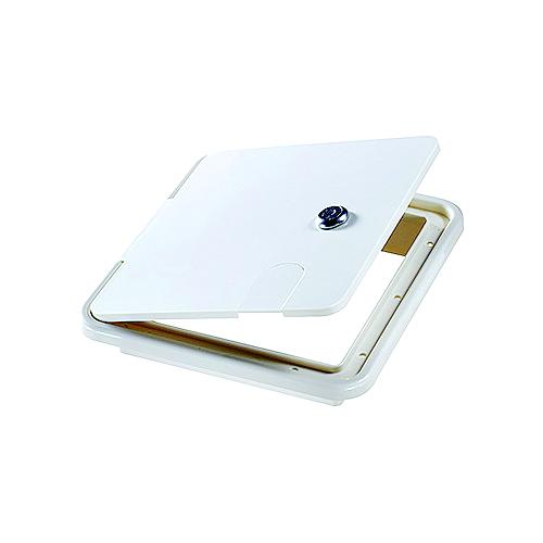 Rv Designer B152 White Rectangular Locking Rv Cable Hatch - 8.5