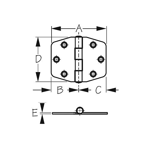 Sea-Dog 2018001 Locker Hinge, 2-7/8