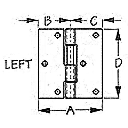 Seadog 207730-1 Lift Gate Butt Hinge, Left - 207730-1 - 354-2077301F1