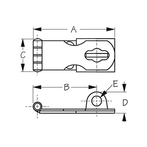 Sea-Dog 2211241 Stainless Steel Safety Hasp, 3-11/16