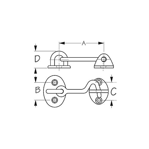 Door Hook Chrome/Brass 2