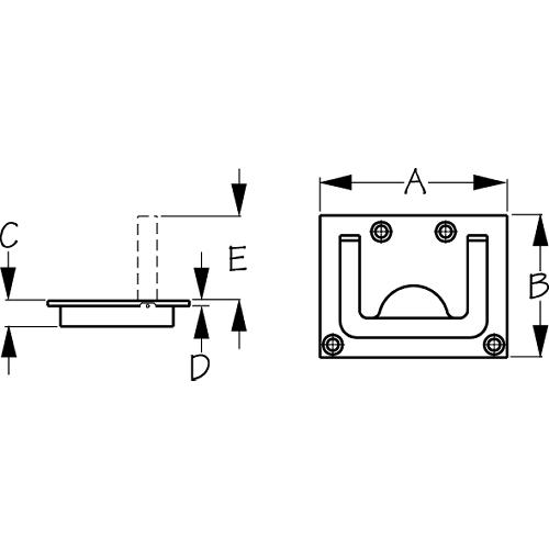 Seadog 2224251 Hatch Handle, Chrome/Brass, 2-15/16