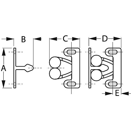 Twin Roller Door Catch - 227141-1 - 354-2271411F1