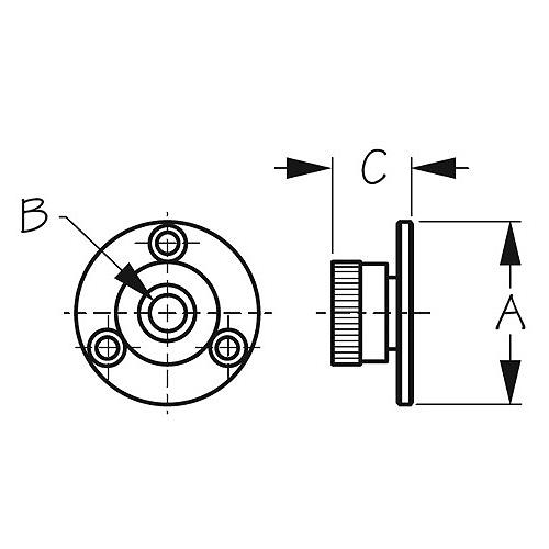 Chrome Brass Cable Outlet, 5/16