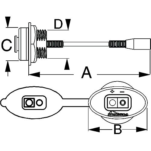 Seadog 4269501 Sae Power Socket, Front Mount - 426950-1 - 354-4269501F1