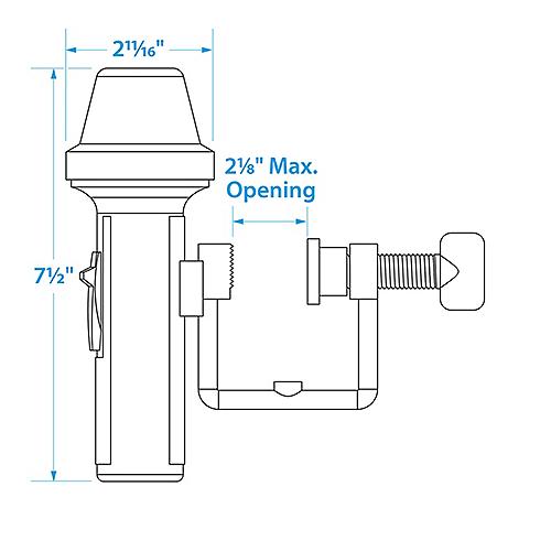Seachoice Bi-Color Portable Battery-Operated Boat Navigation Bow Light, Horizontal Clamp Mount - 6121 - 50-06121F1