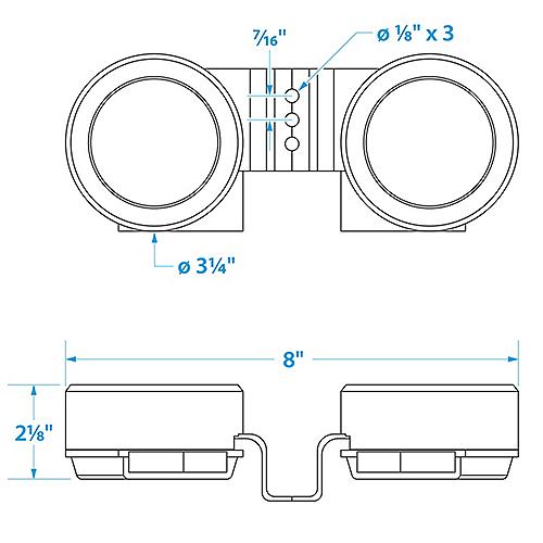 Seachoice Compact Electric Horns, 108 Db, Twin Horns W/ Stainless Steel Covers, 12V Dc Power, 8 Amp - 14521 - 50-14521F1