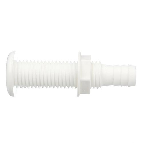 Seachoice Polypropylene Extra Long Thru-Hull Connector For 3/4 In. Id Hose, White Finish - 18161 - 50-18161F1