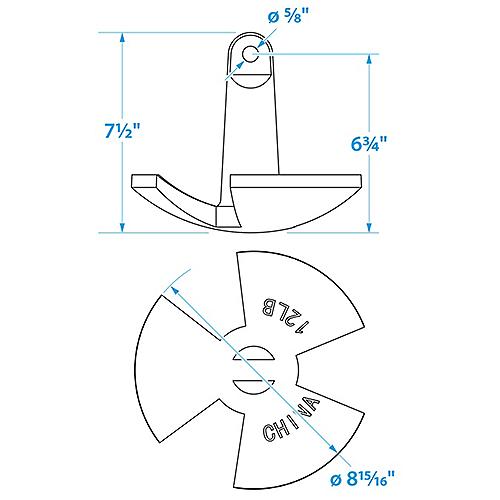 Seachoice 41500 Black Vinyl Coated River Anchor, 12 Lbs. - 50-41500 - 50-41500F1