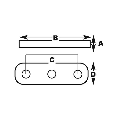Light-Duty Axle U-Bolt Plate - 55021 - 50-55021F1