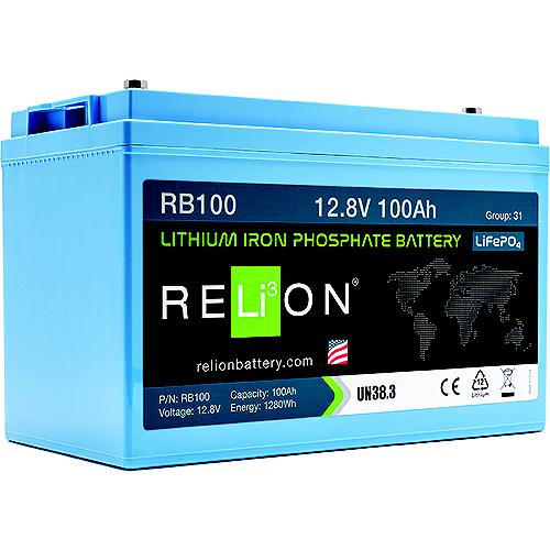 Relion Rb100Lt Lifepo4 Lithium Iron Phosphate 12V Battery, Group 31 - Rb100-Lt - 569-Rb100Ltf1