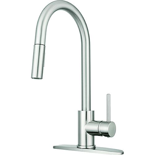 Dura Faucet Dfnmk540Sn Streamline Pull-Down Touch On/Off Kitchen Faucet, Satin Nickel - Df-Nmk540-Sn - 621-Dfnmk540Snf1