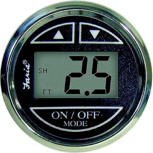 Faria Digital Depth Sounder, Chesapeake Ss Black W/In-Hull Transducer - F13751 - 678-13751F1