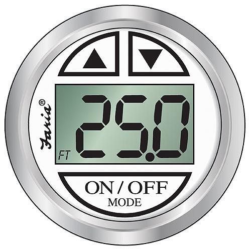 Faria Digital Depth Sounder, Chesapeake Ss White W/In-Hull Transducer - F13851 - 678-13851F1