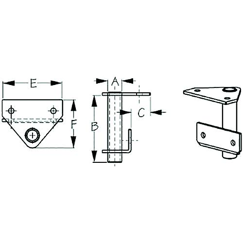 Sea-Lect Designs Trucourse™ Rudder Mounting Gudgeon (Flat Stern) - K748200-1 - 680-K7482001F1