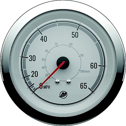 Quicksilver 8M6020076 Speedometer (65Mph), White/Chrome - 8M6020076 - 710-79-8M6020076F1