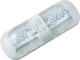 Double Dome Light Nat Wht Led - 9090107 - 672-9090107F1