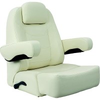 Springfield Marine 104214501 Charter Helm Low-Back With Bolster, Off-White - 1042145-01 - 169-104214501F1