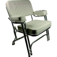 Springfield 1080125Cr Premium Deck Chair, White - 1080125-Cr - 169-1080125Crf1