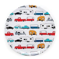 Camco 53224 Melamine Dishware, Multi-Color Rv & Truck Pattern, 9-3/4