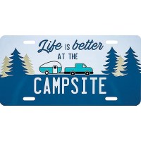 Camco 53250 Decorative Rv Themed License Plate, Blue, Truck And Trees - 53250 - 17-53250F1