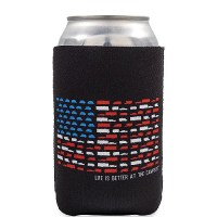 Camco 53378 Life Is Better At The Campsite Can Holder, Black, Us Flag - 53378 - 17-53378F1