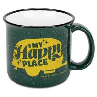 Camco 53471 Ceramic Mug, 14 Oz., Green My Happy Place - 53471 - 17-53471F1