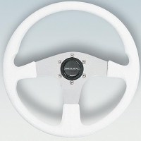Uflex Corse Steering Wheel, White Pvc Grip W/Silver Spokes - Corse-W/S - 216-Corsewsf1