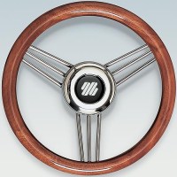 Mahogany Non-Magnetic Stainless Steel Steering Wheel - V26 - 216-V26F1