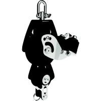 Lewmar 50Mm Fiddle Block W/Cam & Becket, Black, 1/4