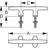 Chrome Zinc Cleat With 1/4 Z - 44204 - 354-044204F1