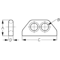 Sea-Dog 079720 Weldable Bow Eye - Double, 3-15/16