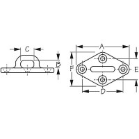 Seadog 088623 Diamond Eye Plate | Cast 316 Stainless Steel | 1/4