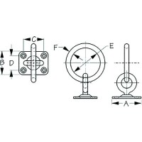 Sea-Dog 089513 Swivel Eye Plate With Ring, A:2