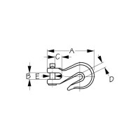 Sea-Dog 146706 Clevis Grab Hook, 1/4