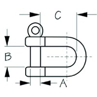 Sea-Dog 147126 Captive Pin Stainless Steel D-Shackle, 1/4