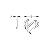 Sea-Dog 198105 S-Hook - Plated Steel, 3/16