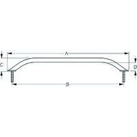 Sea-Dog 2546201 Stud Mount Flanged Handrail, Tube: 7/8